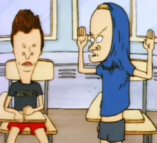 Sticker from the "Beavis and Butthead" sticker pack